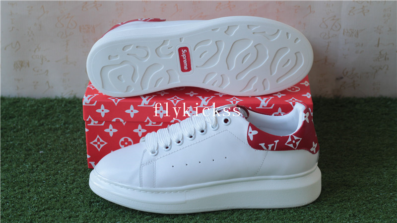 LVS Supreme X Sunbath Flat Mule Sneaker White Red